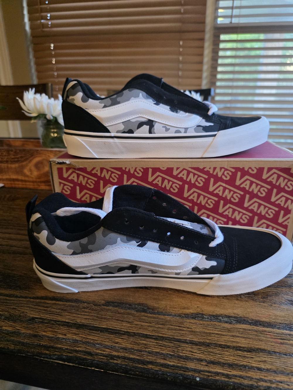Vans Black, White & Gray Camo Old Skool Sneakers - Picture 3 of 5